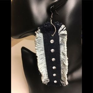 Handmade up-cycled denim earrings